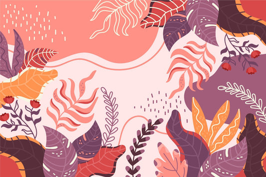 Pastel Abstract Leaf Wallpaper Mural