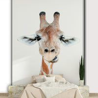 Giraffe pattern wallpaper with stars and clouds

