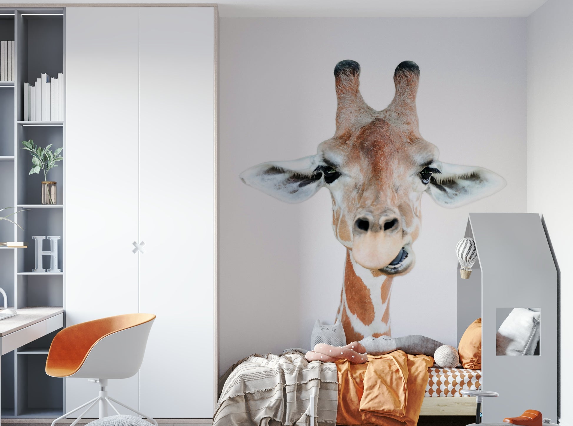 Cute giraffe-themed wallpaper for nursery walls

