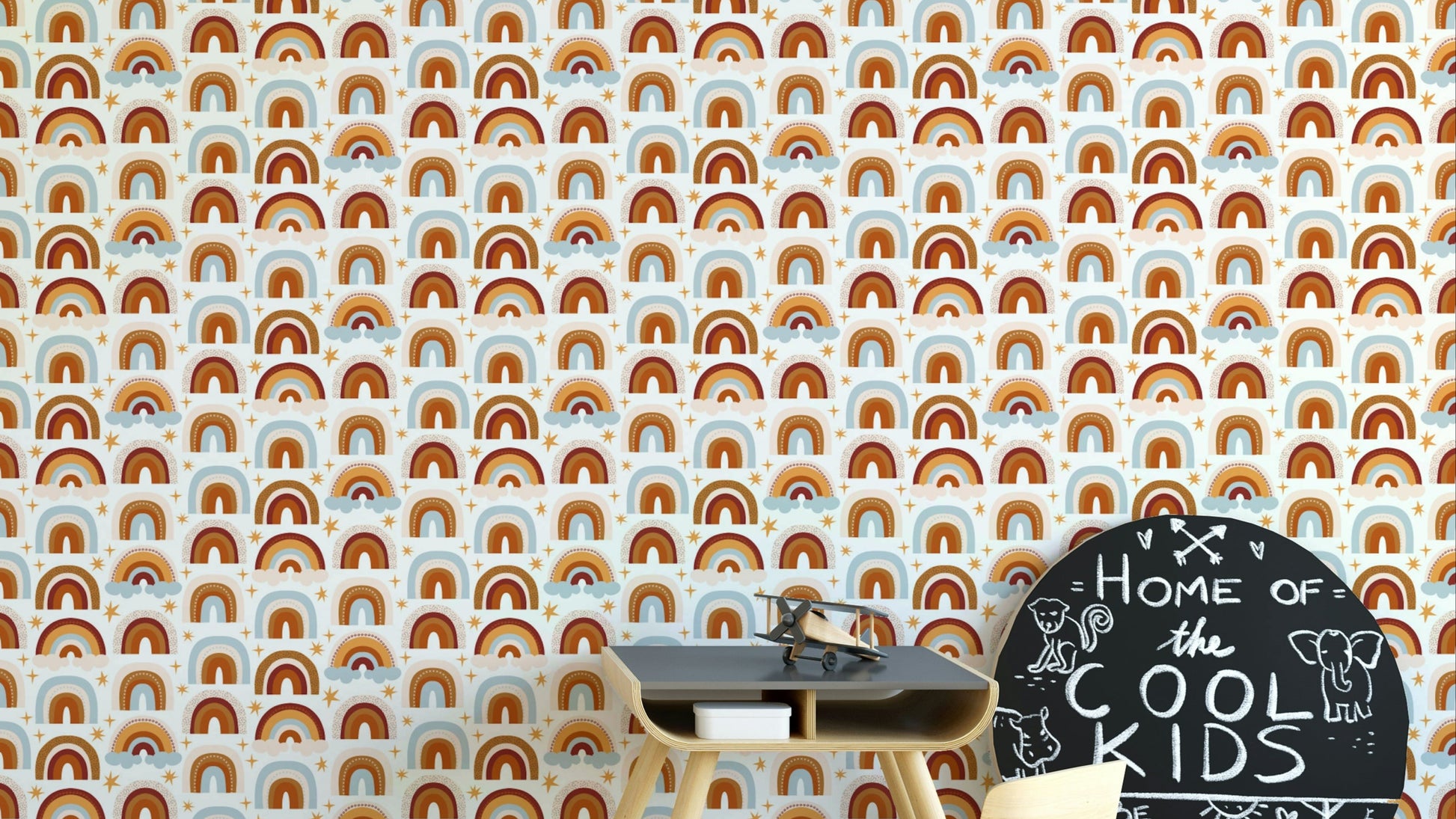 Vibrant rainbow wallpaper with cheerful hues

