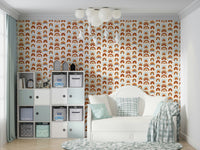 Cheerful rainbow design wallpaper for nursery walls

