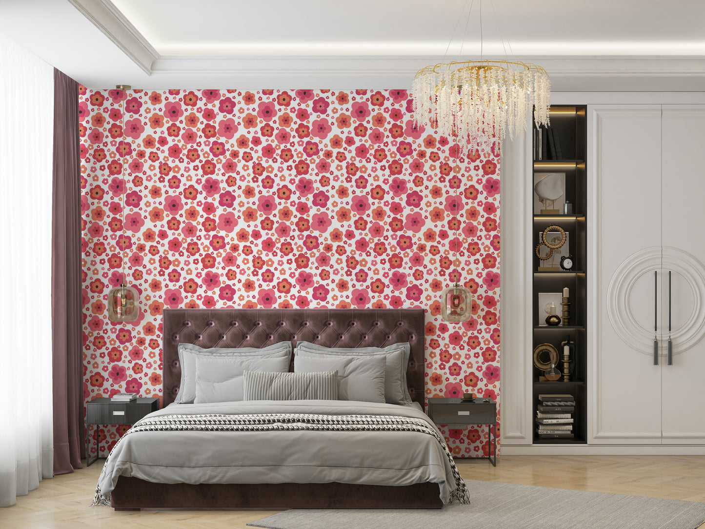 Happy Retro Blooms Wallpaper⁠