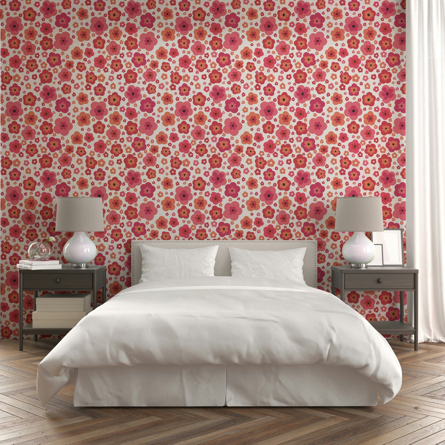 Happy Retro Blooms Wallpaper⁠