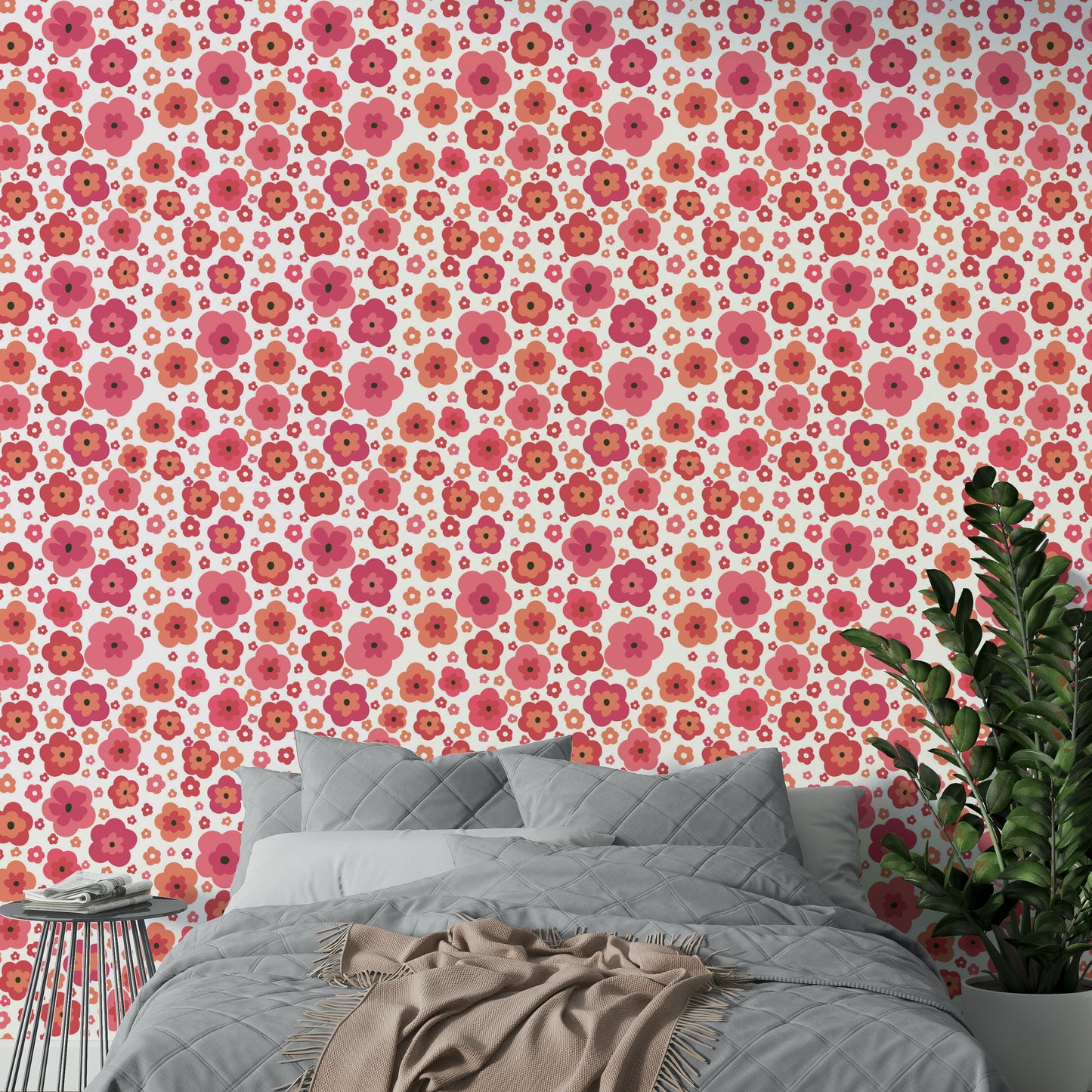 Happy Retro Blooms Wallpaper⁠