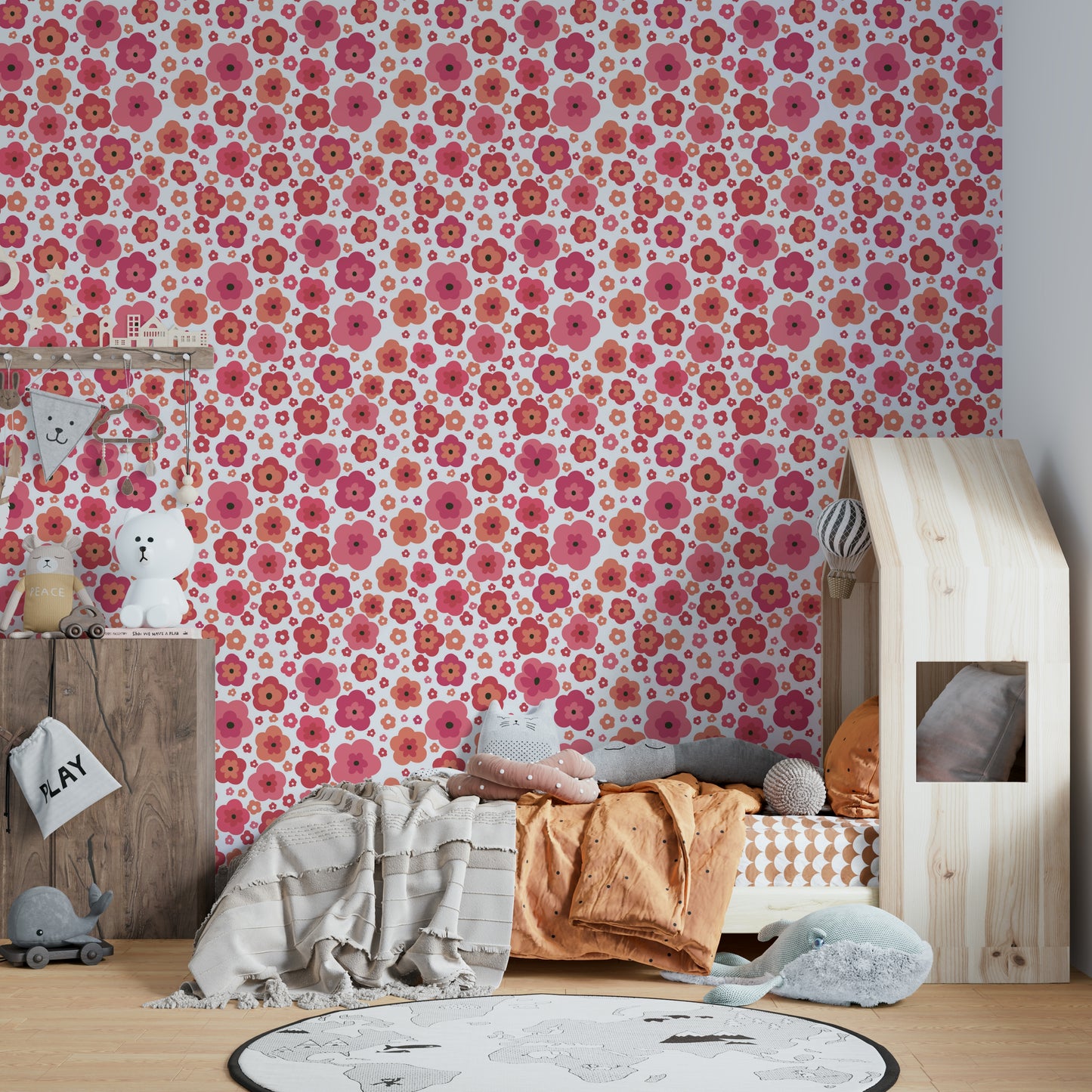 Happy Retro Blooms Wallpaper⁠