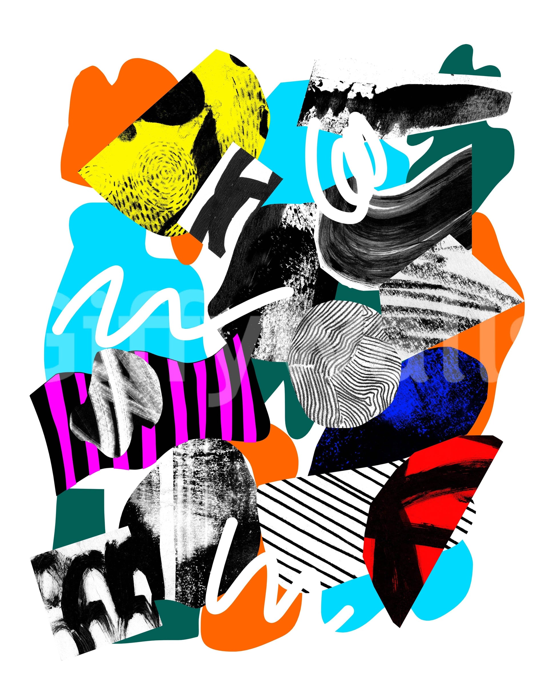 A calming abstract design wallpaper mural that defines a space.