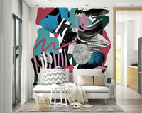 Colorful and cheerful mural perfect for living rooms and bedrooms

