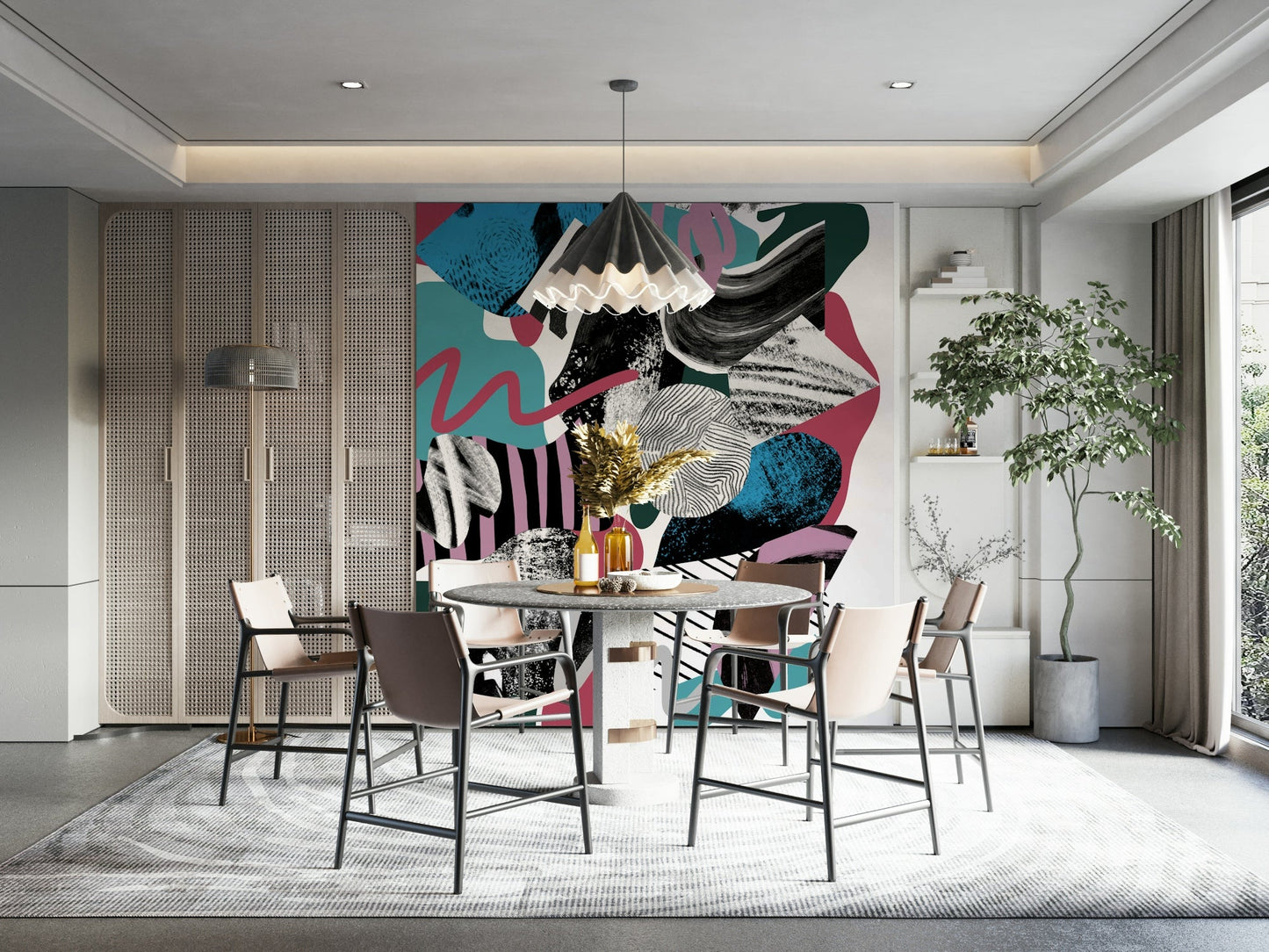 Playful and energetic wall mural adding joy to your space


