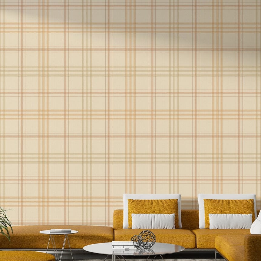 A classic plaid textile wallpaper for walls.

