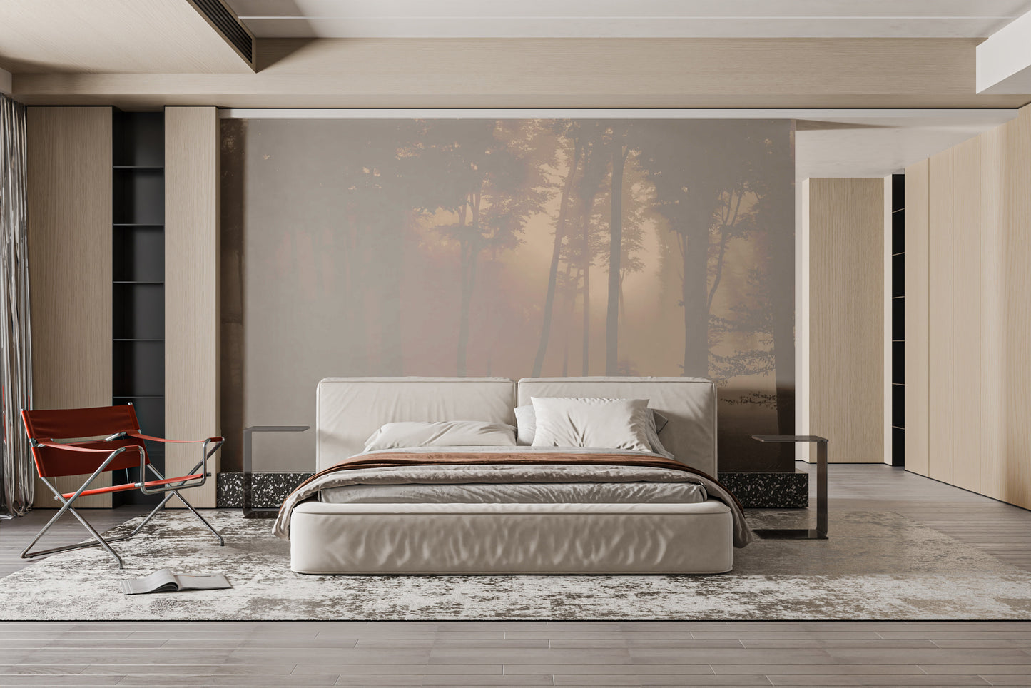 Spooky Haunted Halloween Foggy Forest Wallpaper Mural - Giffywalls