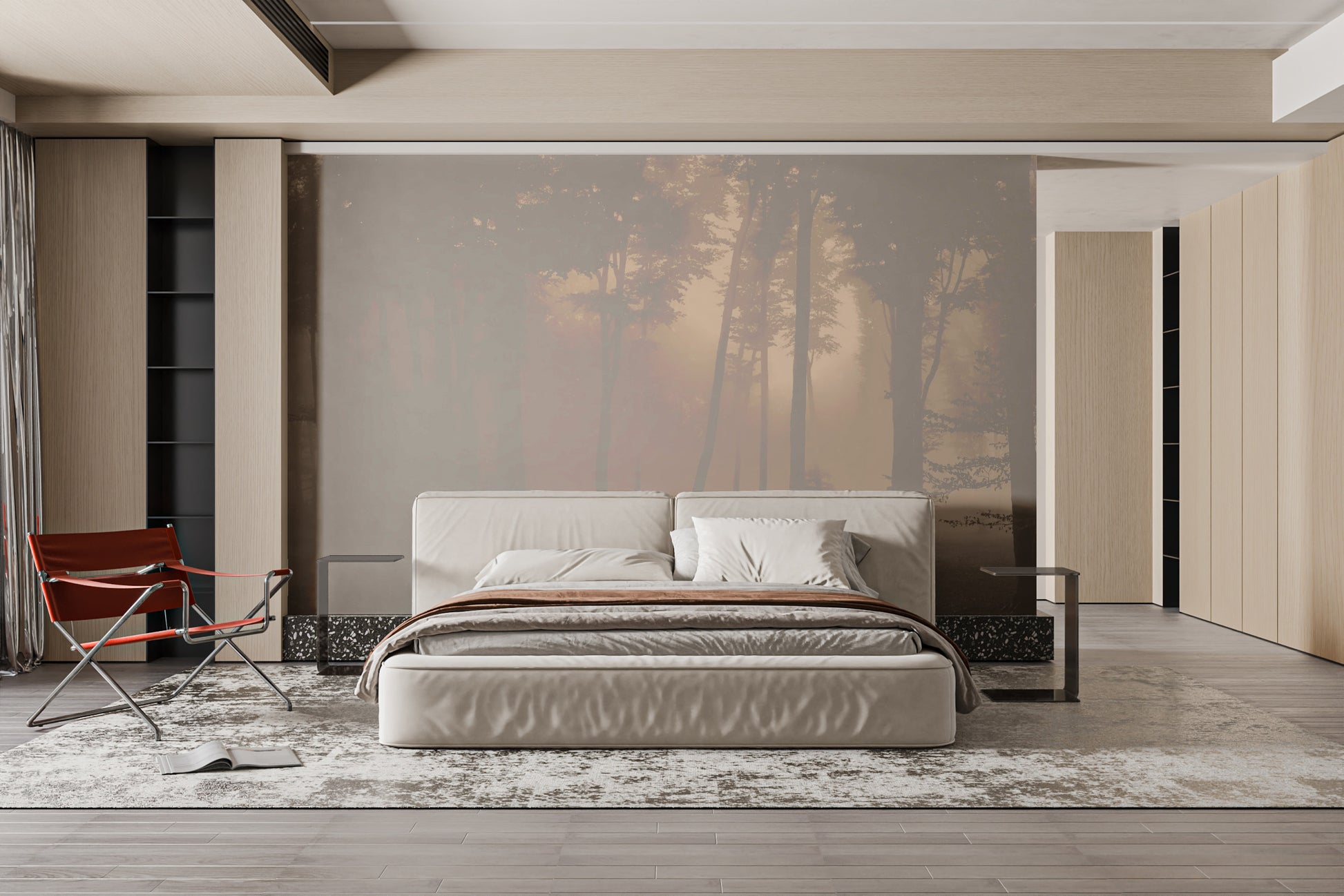 Spooky Haunted Halloween Foggy Forest Wallpaper Mural - Giffywalls