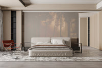 Spooky Haunted Halloween Foggy Forest Wallpaper Mural - Giffywalls