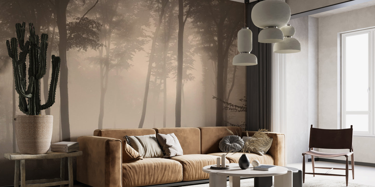 Spooky Haunted Halloween Foggy Forest Wallpaper