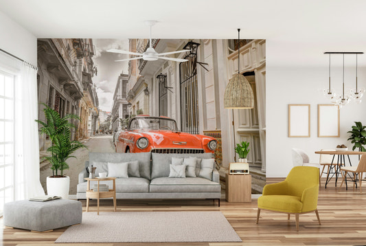 Havana Ride classic car mural