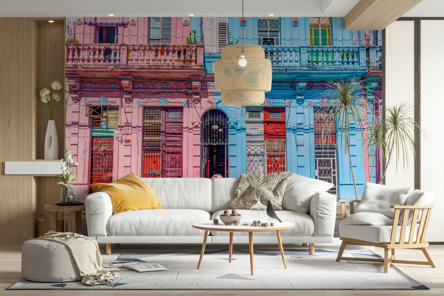 A close-up of the classic car and cobblestone street.

