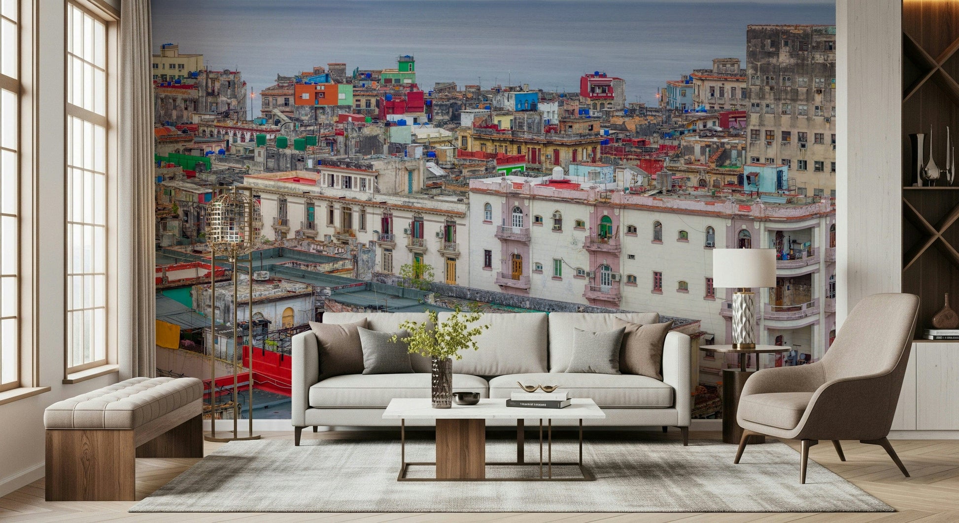 Panoramic wall mural Havana Skyline Charm retro city scene