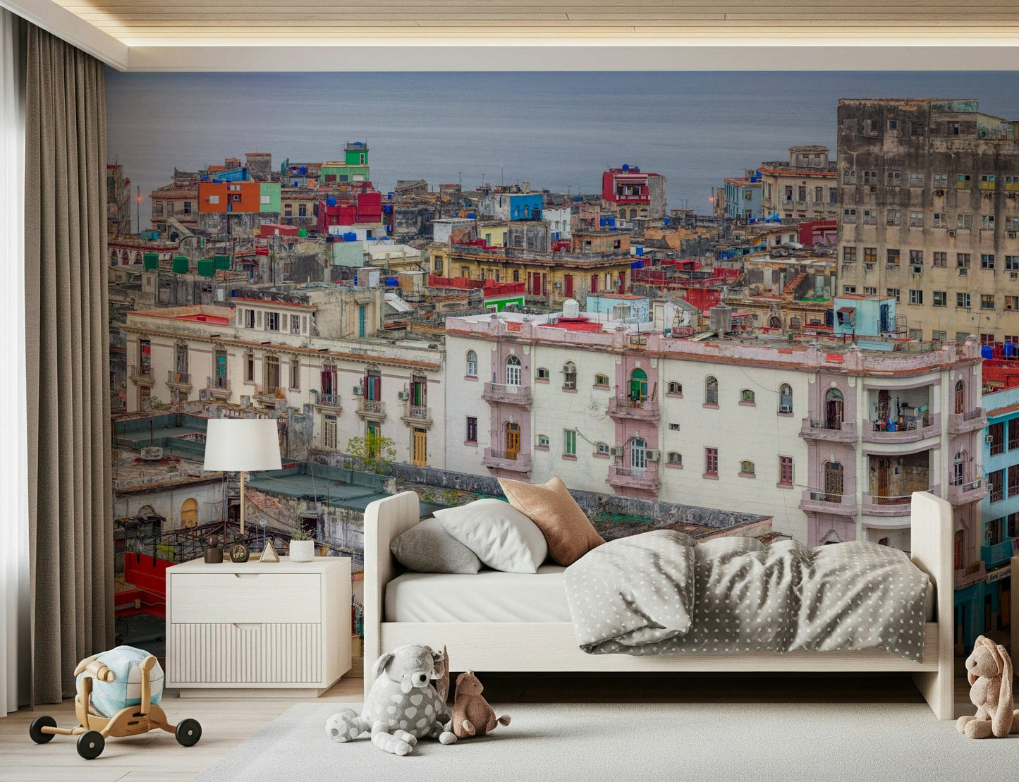 Photographic Havana Skyline Charm wallpaper distressed building facade
