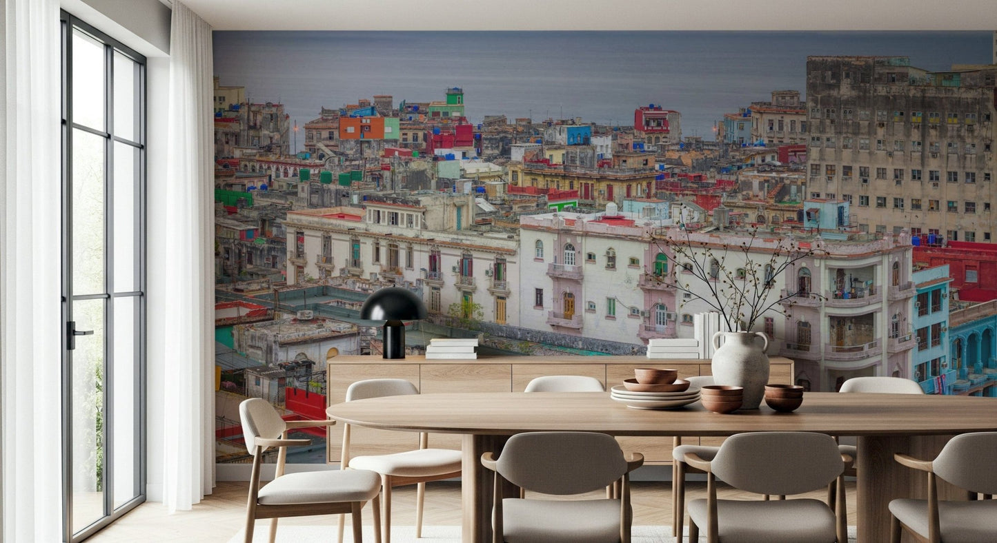 Wall mural aged Havana Skyline Charm historical Cuban homes