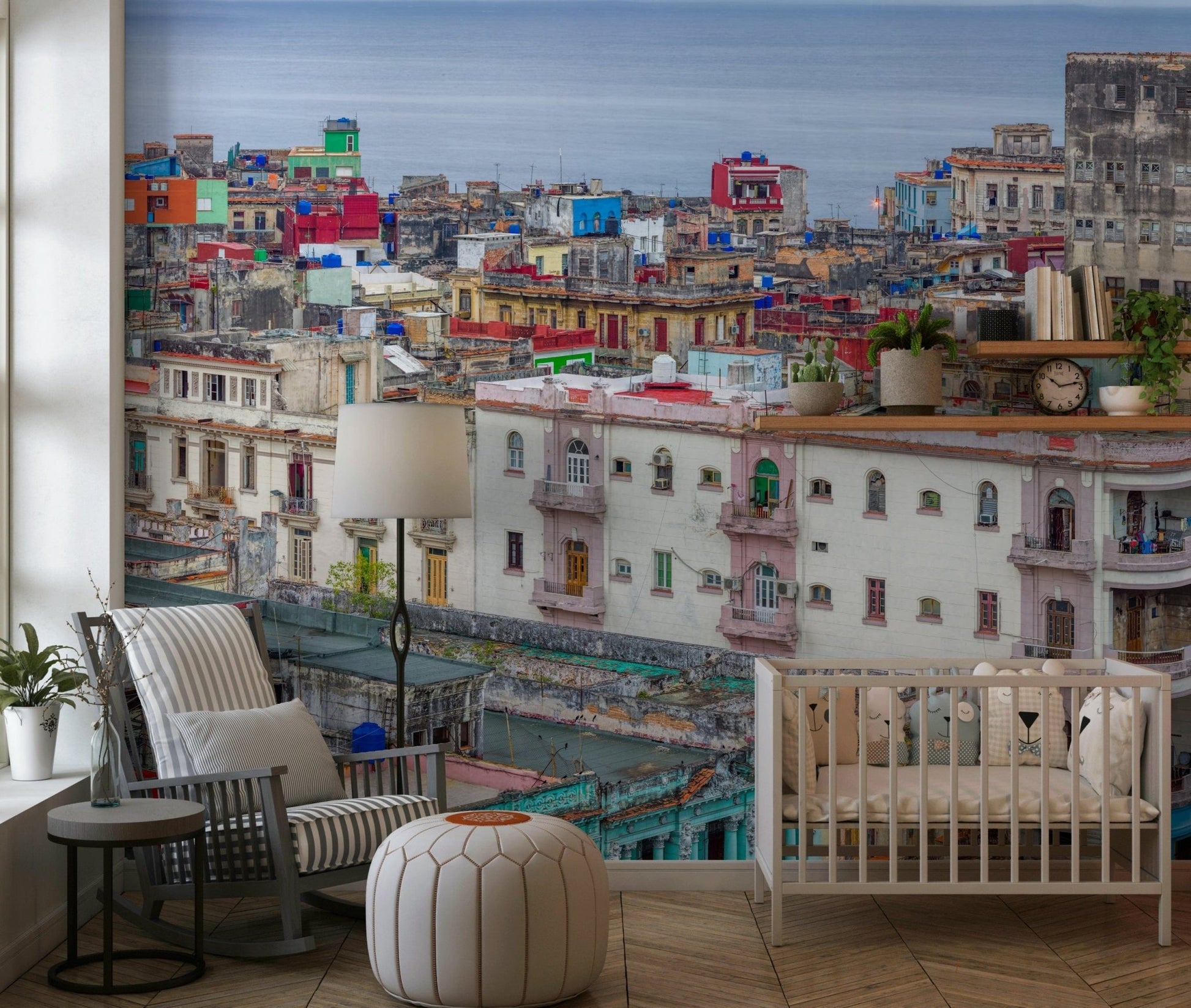 Havana Skyline Charm colorful cityscape wall art ocean horizon