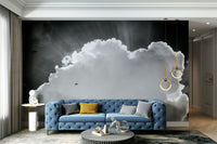 An artistic abstract sky mural for home decor.

