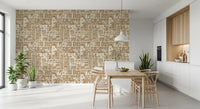 Heirloom botanical patch wallpaper with floral grid design