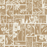 Soft tone wallpaper with botanical patch arrangement