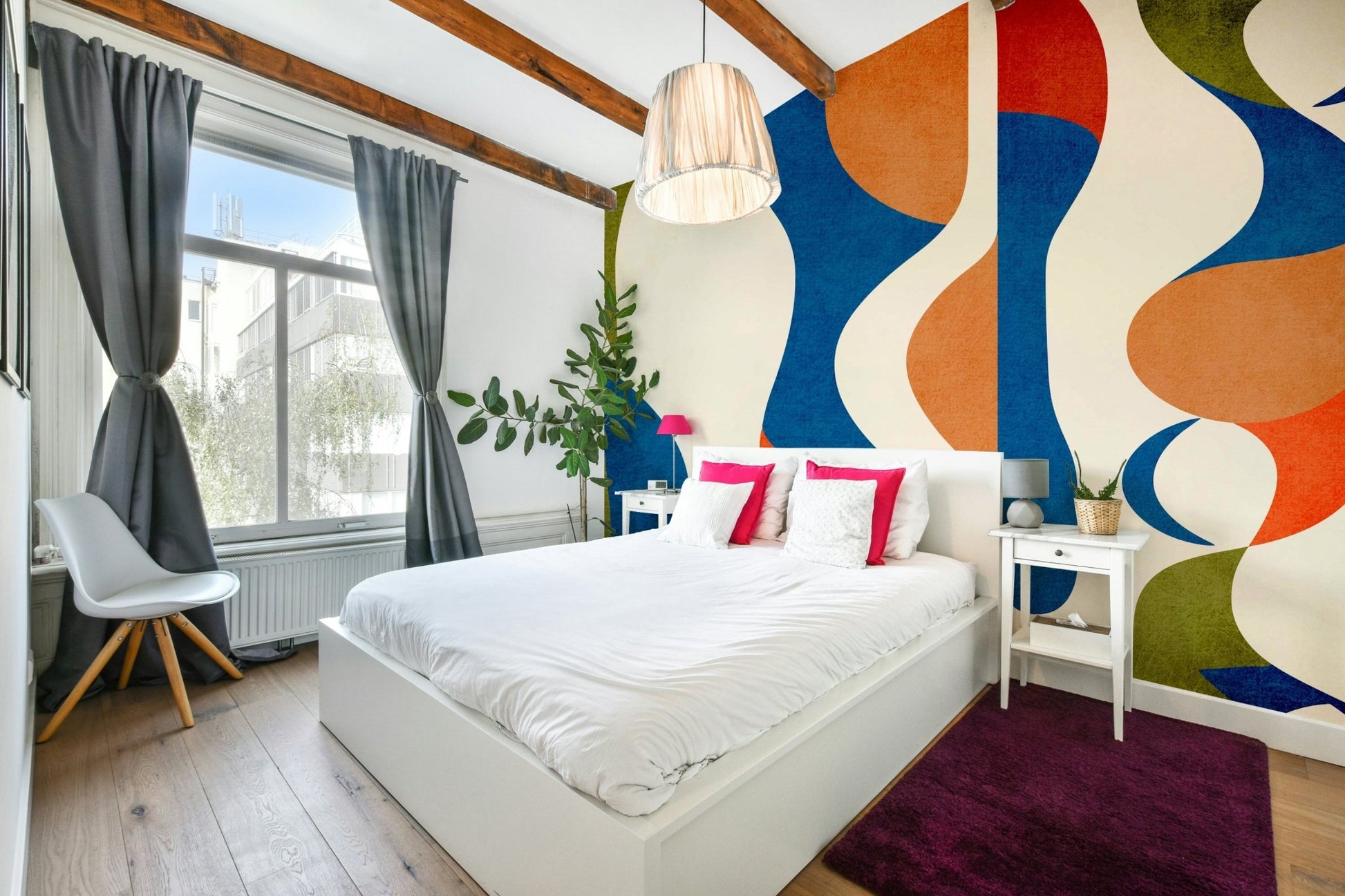 Calm waters reflecting the urban skyline.
