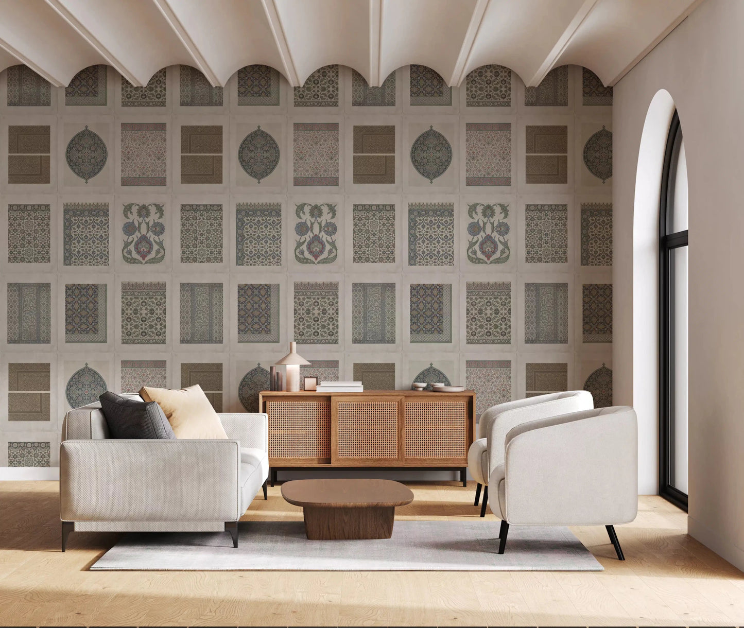 Vintage geometric tile Heritage Pattern Gallery wall mural pattern