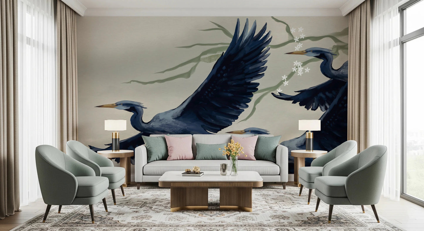 Heron Flight Wall Mural