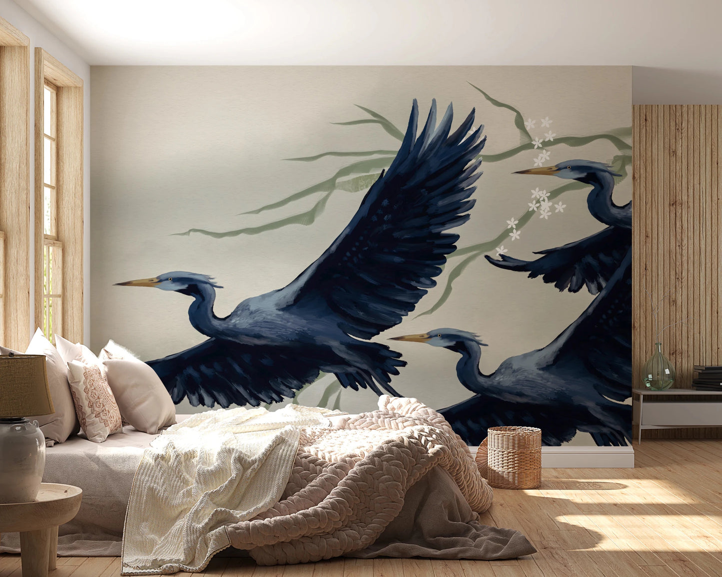 Heron Flight Wall Mural