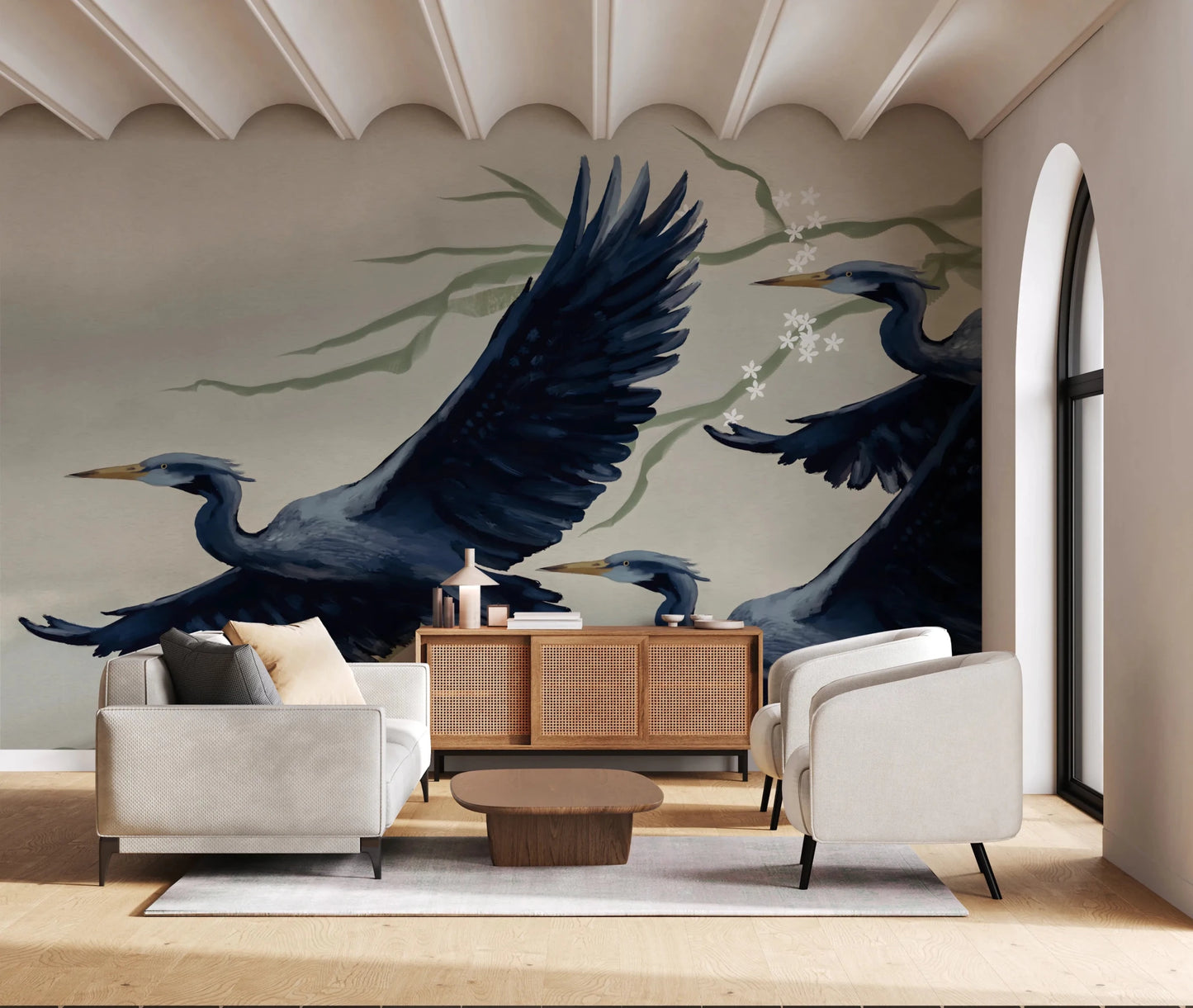 Heron Flight Wall Mural
