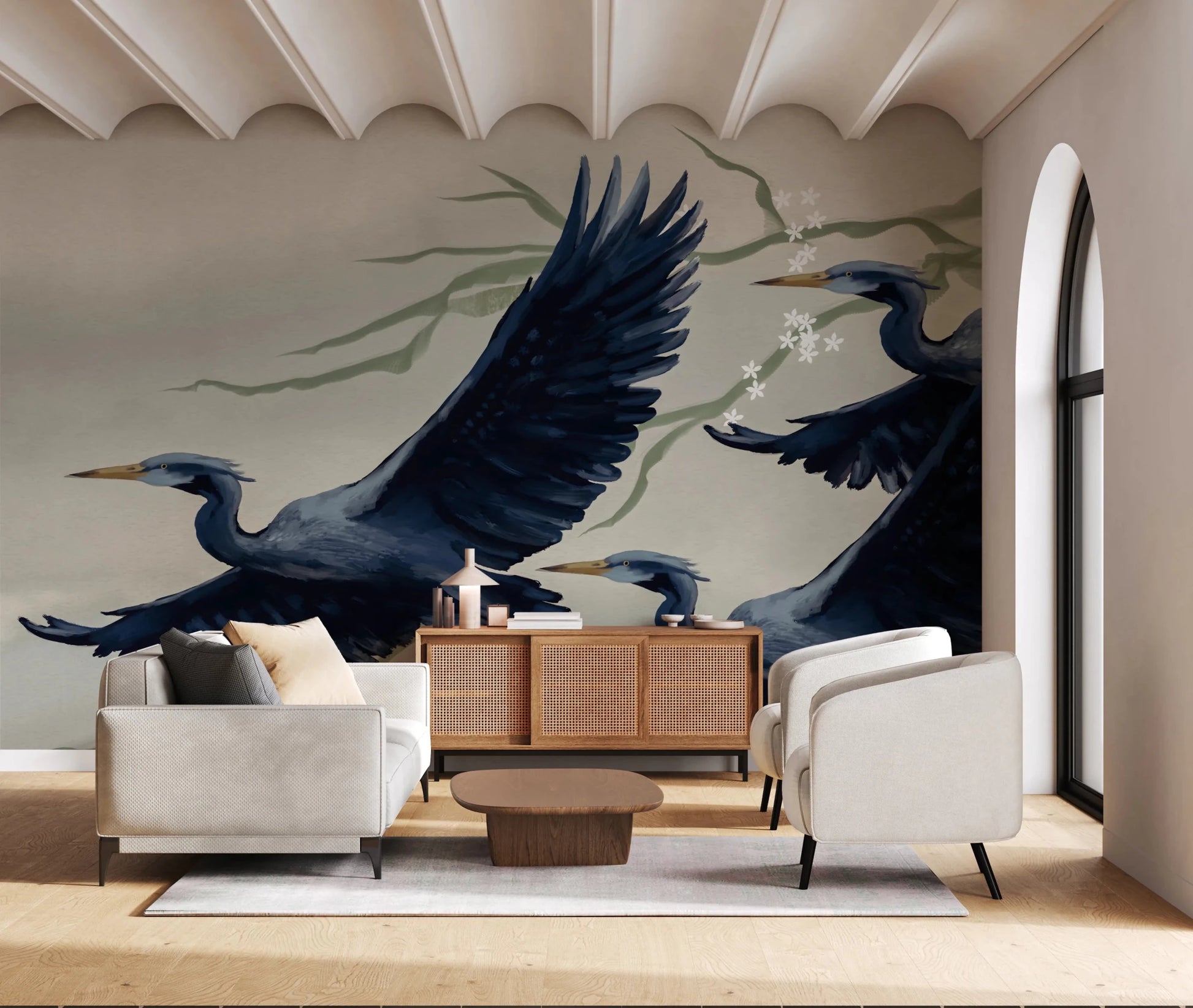 Heron Flight Wall Mural