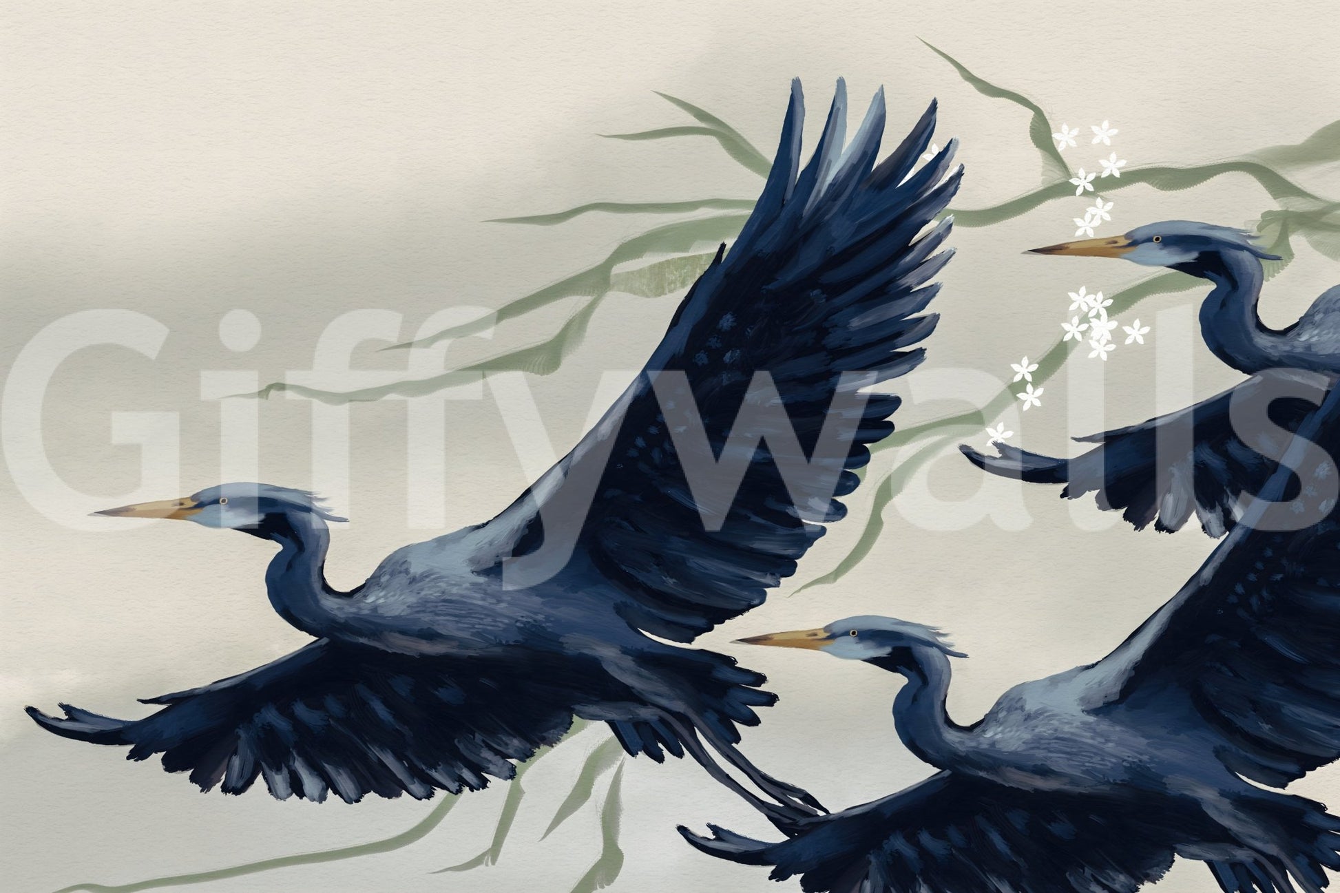Heron Flight Wall Mural