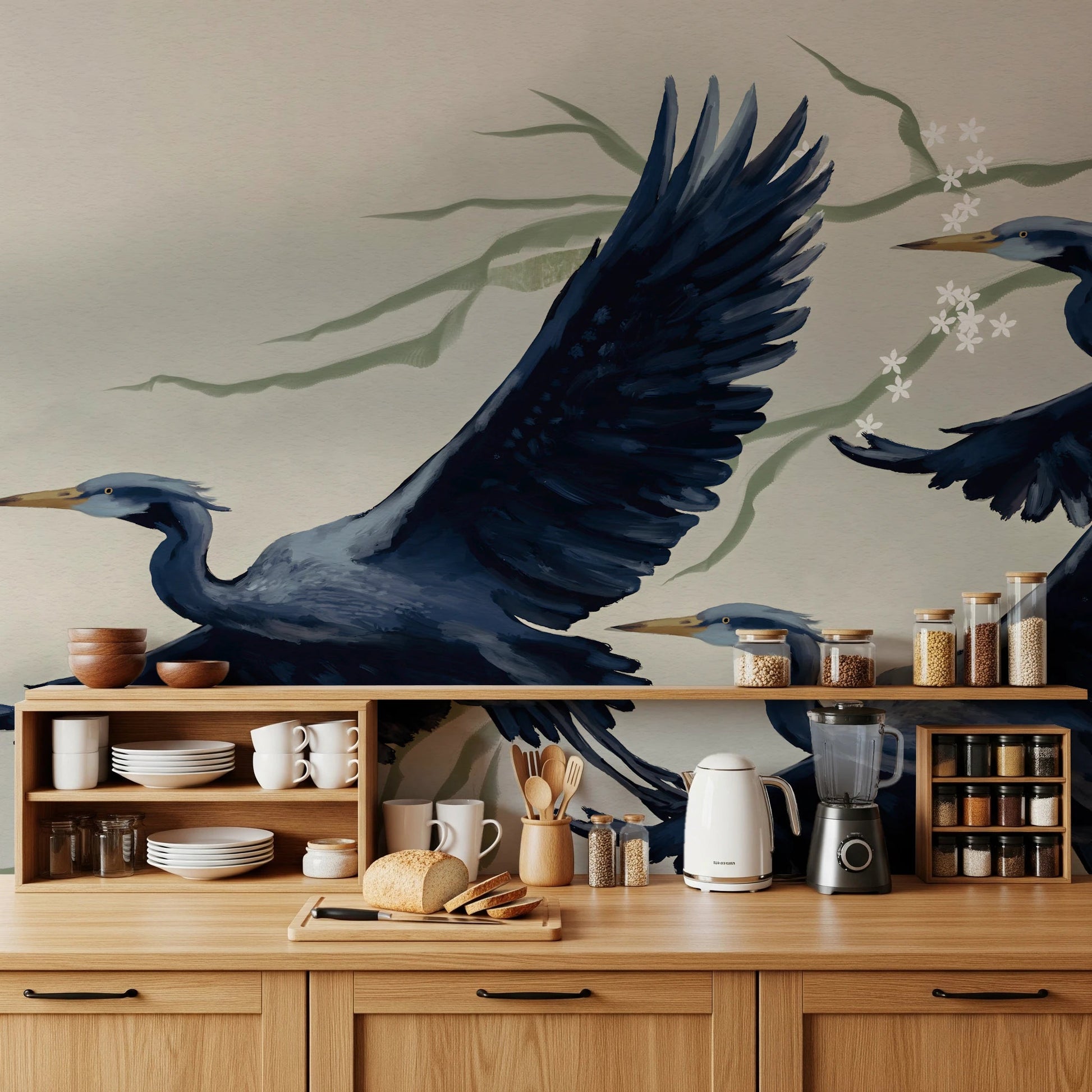 Heron Flight Wall Mural