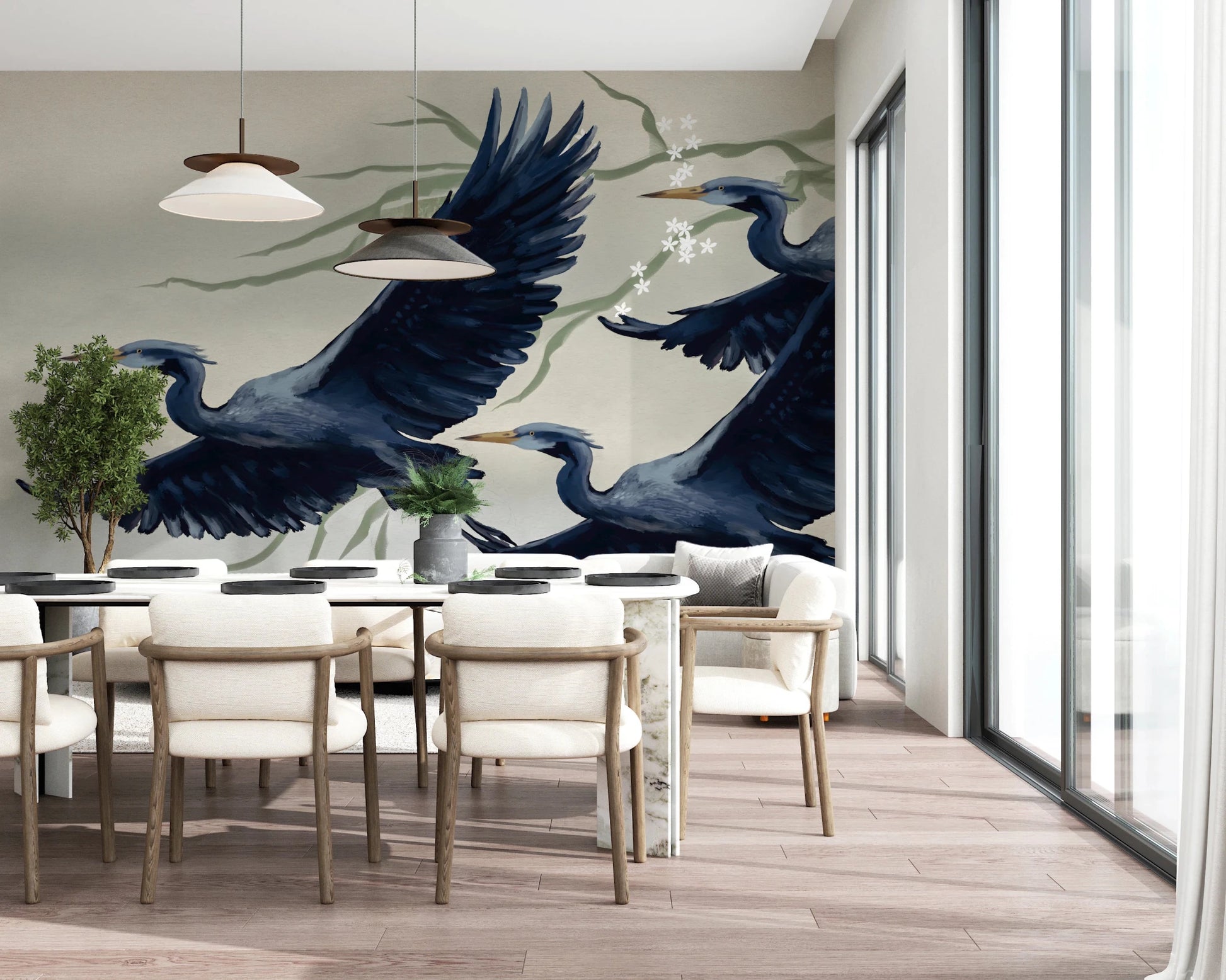 Heron Flight Wall Mural