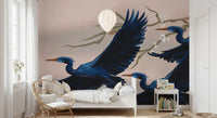 Heron's Bloom Wall Mural