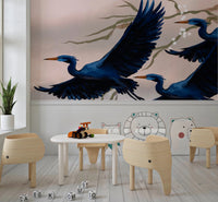 Heron's Bloom Wall Mural