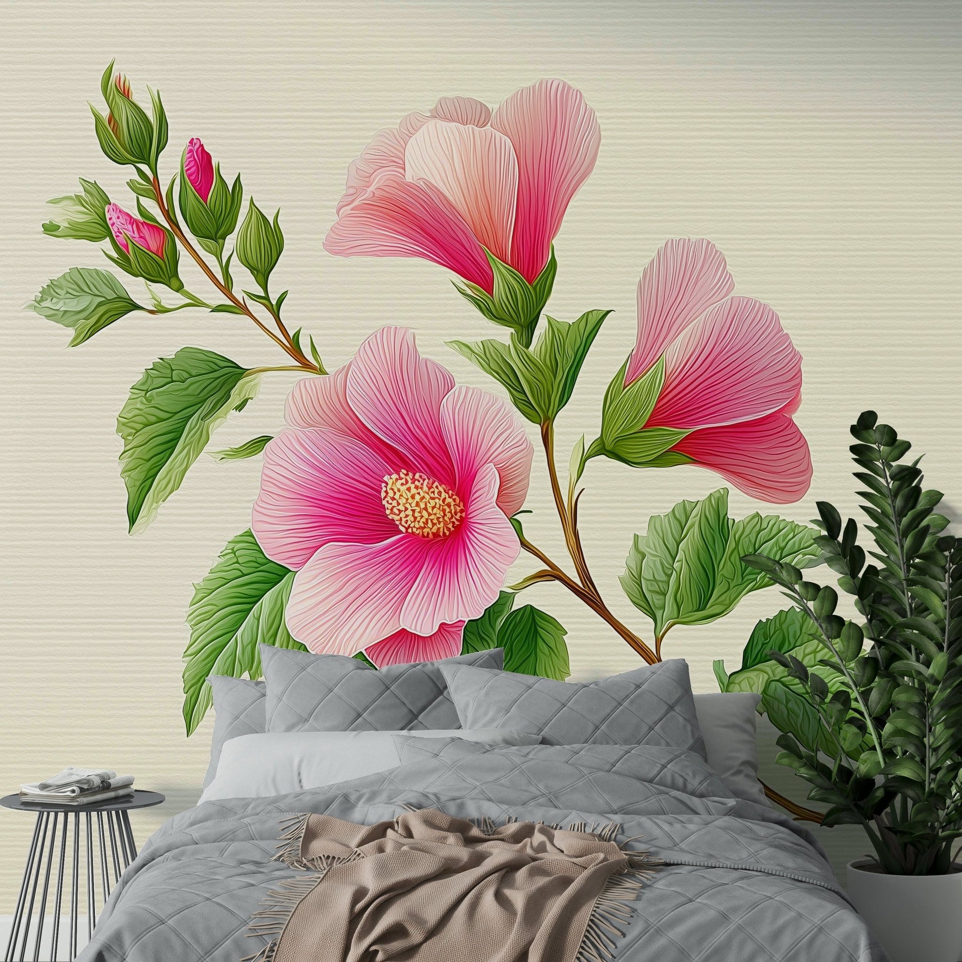 detailed hibiscus flower pattern

