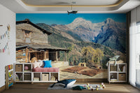 A contemplative snowy peak wallpaper mural for a feature wall.

