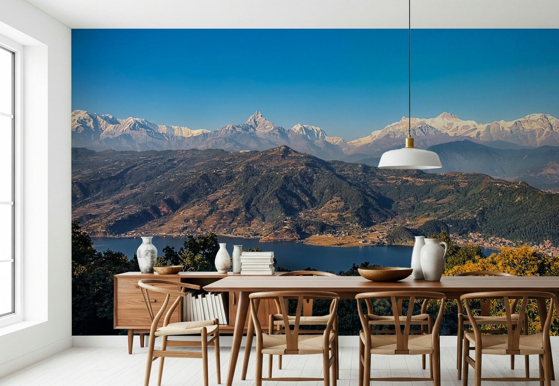 Nature view Himalayan Vista for walls, panoramic high-altitude mountain range.