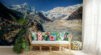 Scenic Annapurna Conservation Area wall mural capturing icy ridges
