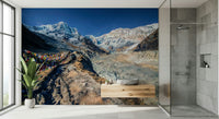 Annapurna Conservation Area wallpaper mural showcasing majestic snowy peaks