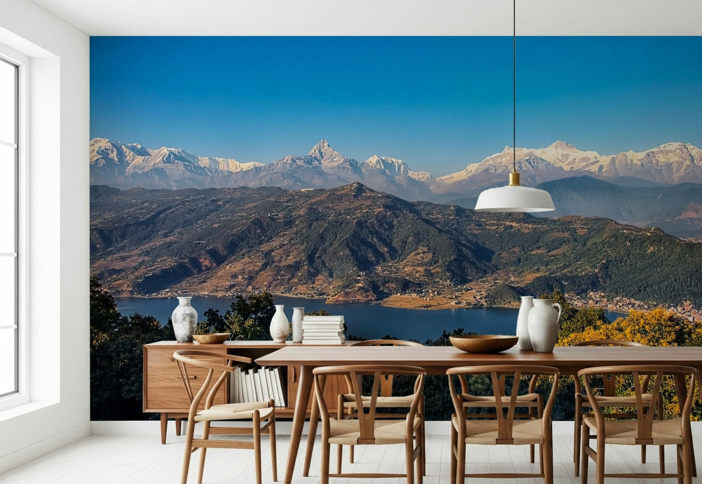 Nature view Himalayan Vista for walls, panoramic high-altitude mountain range.