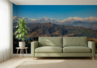 Mountain landscape Himalayan Vista, forest foreground, glorious peak centerpiece.