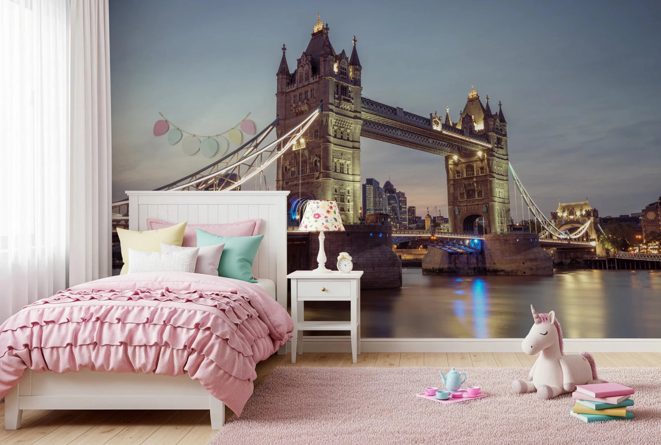 Tower Bridge design in a detailed for bedroom Historic Crossing Wall Mural.