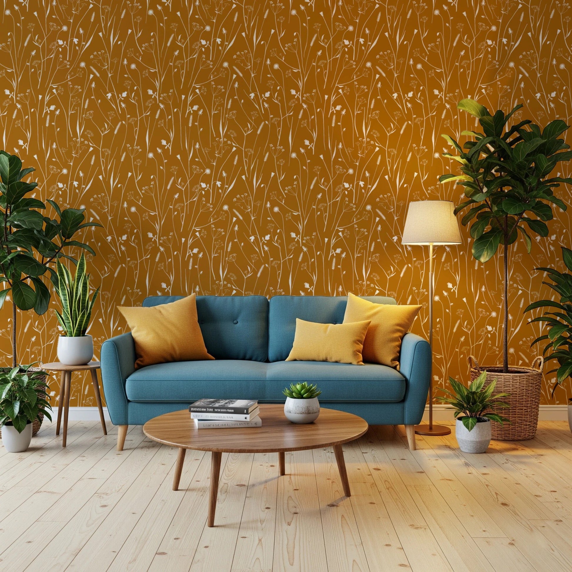 Homeland Floral Golden Wallpaper⁠