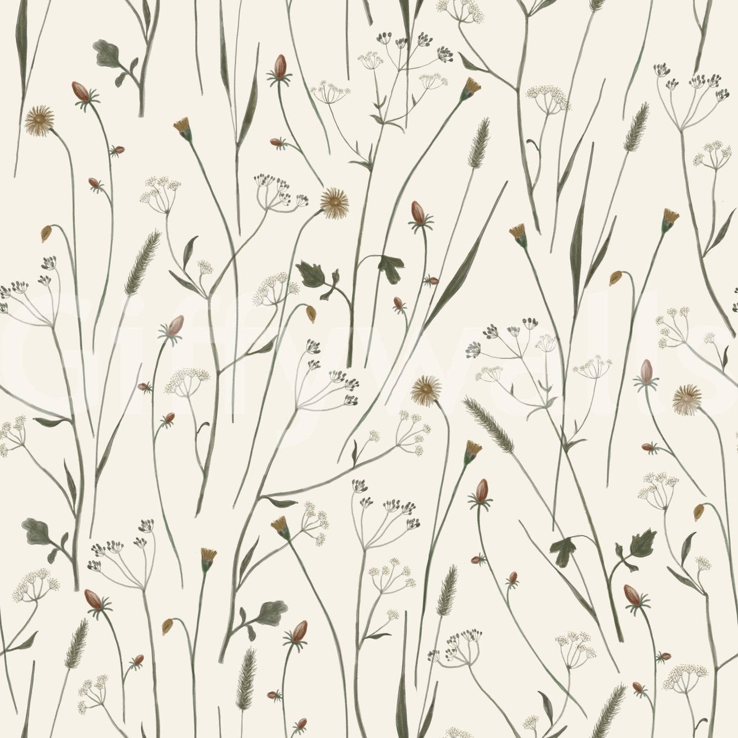 Homeland Floral Muted Wallpaper⁠