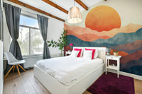 The wallpaper for walls being admired in a home.