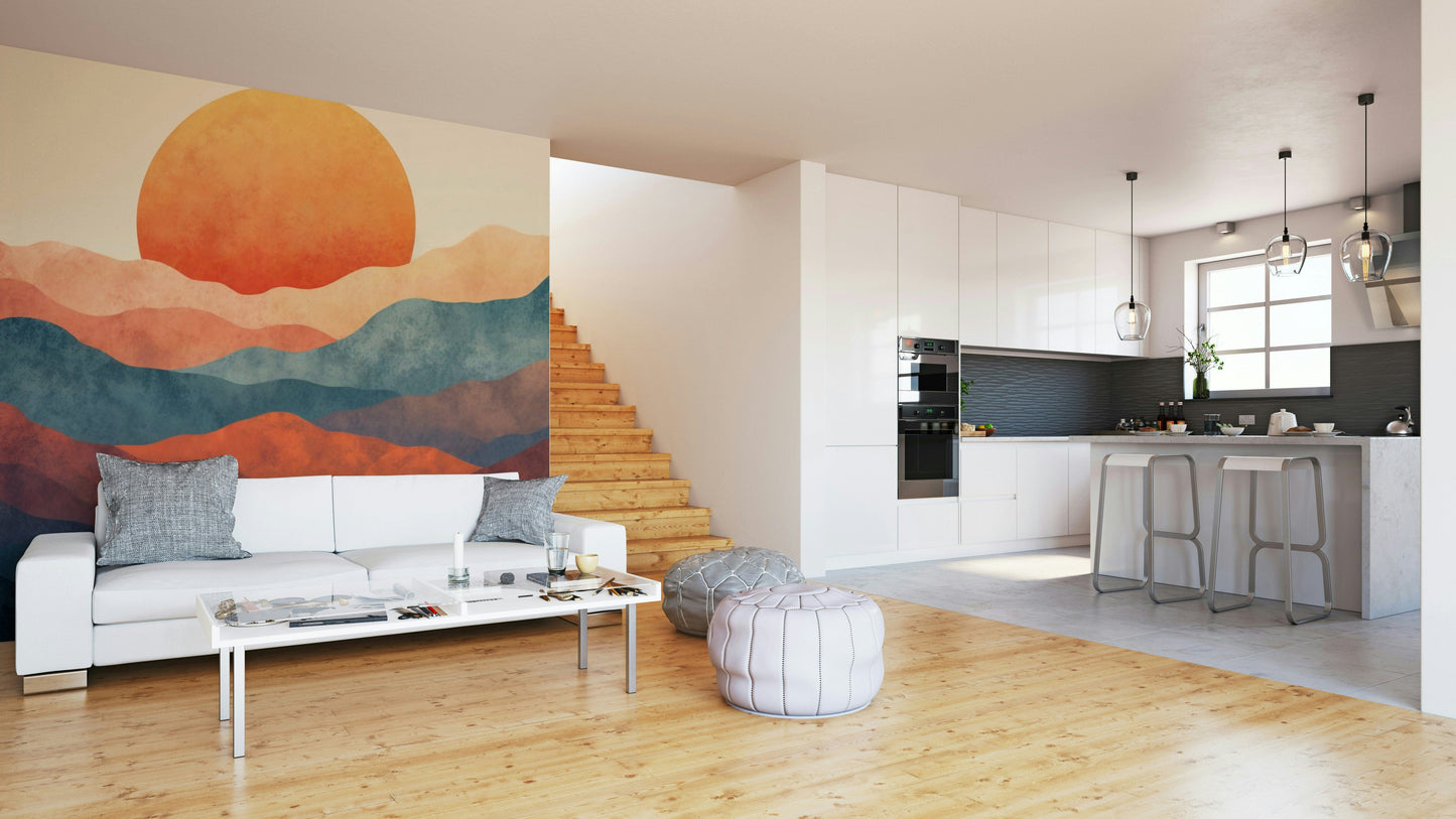 A detail shot of the soft, gradient colors in the wallpaper.