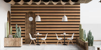 Horizontal wooden striped wallpaper art
